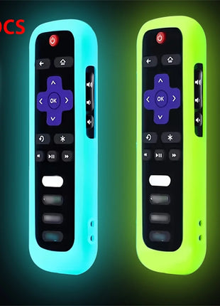 1/2/3 piece set of luminous silicone remote control with rope suitable for TCL Hisense Roku TV remote control - Riparo82