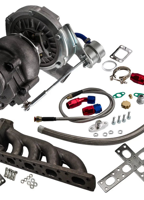 T3/ Turbocharger Internal Wastegate Turbo Manifold For Bmw E36 E46 E39 M50 M52 + Oil Line Kit