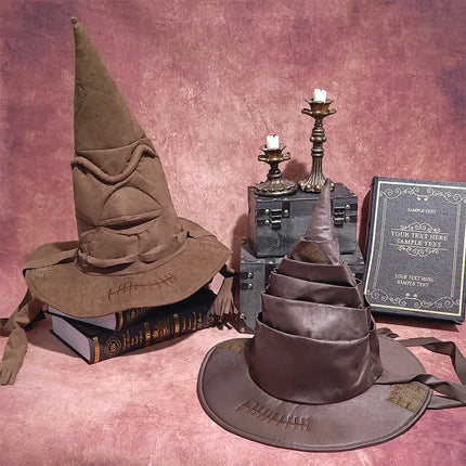 Anime Movies Witch Wizard Hat Potters Sorting Hat Leather Halloween Party Props Dress Up Hat Men Cosplay Costume Accessories