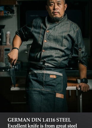 XINZUO Premium Modern 1-8PCS Din 1.4116 Stainless Steel Chef, Santoku, Utility & Paring Knife Set with Black - Riparo82