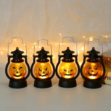 Halloween Pumpkin Ghost Face Lamp Portable Skull Decoration Light for Bar Party Table Atmosphere Prop Halloween Decor Use