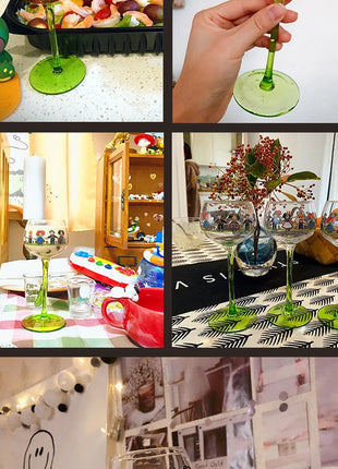 Calice per piccole persone in stile Alsace Bicchieri da vino Decorazioni per la casa Bicchiere da vino adatto per compleanni, Natale e regali di nozze 6 (fl.oz) - riparo82