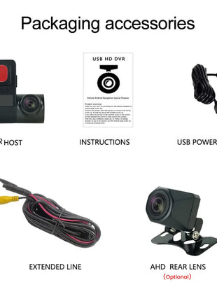 New Double Recording HD Dash Cam Visual angle 130° Super HD 1080P+720P support AR/ADAS driving assistance/fixed electronic dog - Riparo82