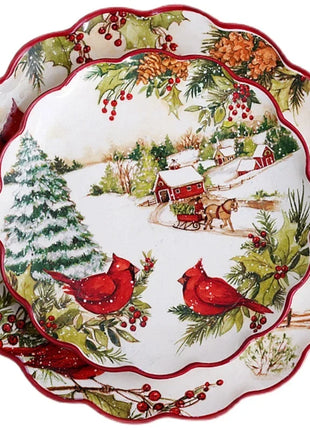 Set di stoviglie in ceramica di natale piatto da pranzo occidentale colorato sottosmalto di alta qualità piatto decorativo per posate per la cena del Festival - riparo82