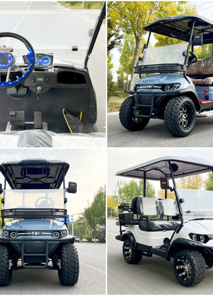 Hot Sale 2/4/6/8 Seat 48V 60V 72V Electric Golf Cart 4 Wheel Car Street Legal Off-Road Hunting Electric Golf Car - Riparo82