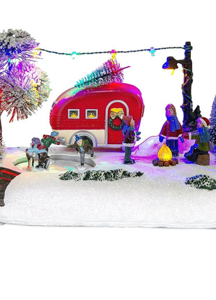 Collezione di scene di case luminose a LED per camper di Natale animato, costruzione di villaggi, decorazioni per interni per tavolo, camino, albero di Natale