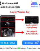 10.25Snapdragon 665 Wireless Carplay AutoRadio Android 14 For Audi Q5 2009-2016 Stereo Screen GPS Navigation Multimedia HeadUnit - Riparo82