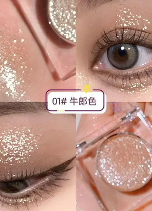 Hot Monochrome Eyeshadows Cowherd Weaver Girl Pearlescent Fine Glitter Sequins Cement Matte Student Eye Shadow Palette Wholesale - Riparo82