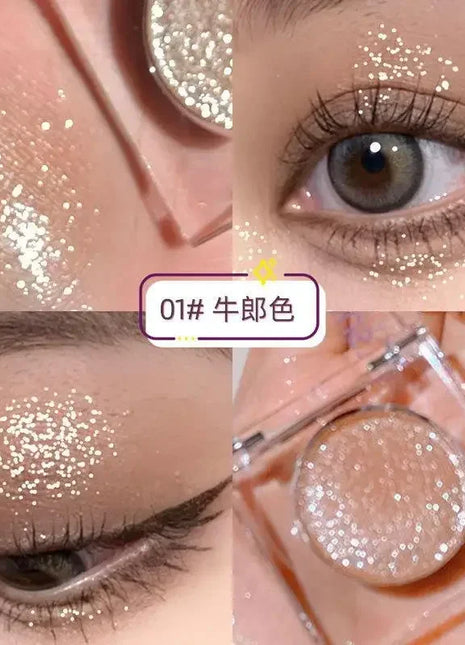 Hot Monochrome Eyeshadows Cowherd Weaver Girl Pearlescent Fine Glitter Sequins Cement Matte Student Eye Shadow Palette Wholesale - Riparo82