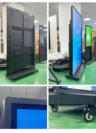 Hushida 75 85 Inch 2K 4K Full HD Wifi Media Lcd Advertising M onitor Touch Screen 43 49 55 Inch Floor Standing Digital Signage - Riparo82