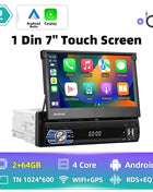 Hikity 2+64G Android Car Radio carplay Autoradio 1Din 7'' Touch Screen Car Multimedia Player GPS Navigation Wifi Auto Bluetooth - Riparo82