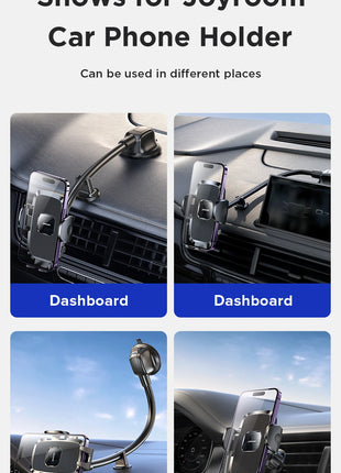 Dashboard Phone Holder for Car【360° Widest View】9in Flexible Long Arm, Universal Handsfree Auto Windshield Air Vent Phone Mount - Riparo82