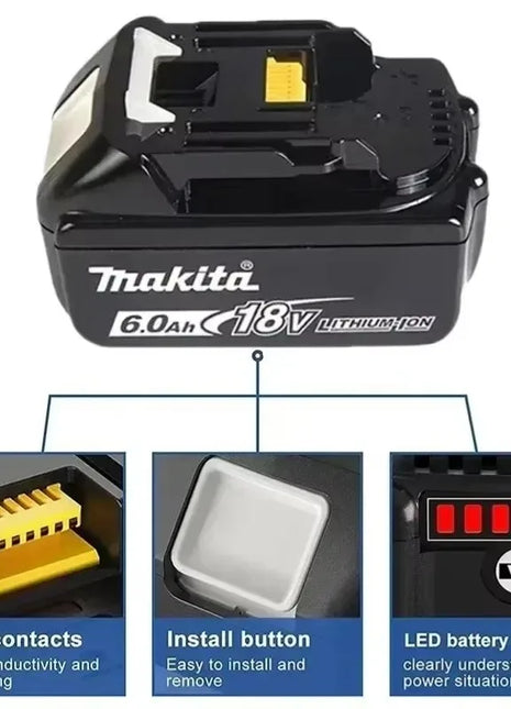 Batteria makita originale al 100%, batteria al litio per utensili 18v 6Ah/5Ah 9Ah per makita DTW700 DDF487 DTD173 DGA404 HR140D DJV182