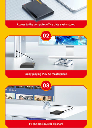 KODAK HDD portatile Disco rigido esterno da 1 TB 5 Gbps HDD da gioco portatile ad alta velocità 120 MB/s 2 TB per PS4/PS3/PS2/PS1/Switch