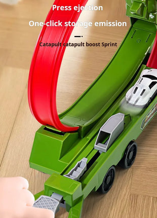 Dinosauro Pista Auto Scorrevole Ferrovia Giocattolo Squalo Binario Assemblato Fai da Te Bambini Giocano Veicoli Giocattoli Educativi per I Ragazzi Regalo - riparo82