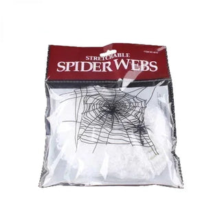 Artificial Spider Web Halloween Decoration Scary Party Scene Props White Stretchy Cobweb Horror House Home Decora Accessories - Riparo82