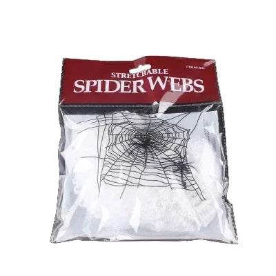 Artificial Spider Web Halloween Decoration Scary Party Scene Props White Stretchy Cobweb Horror House Home Decora Accessories
