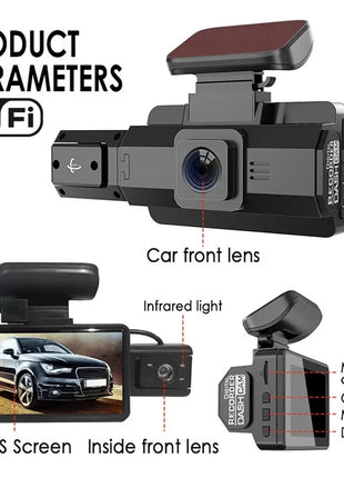 3 Inch Dash Cam For Cars 1080P Inside Video Recorder Car WIFI Camera for Vehicle Night Vision Car DVR Black Box Car Assecories - Riparo82