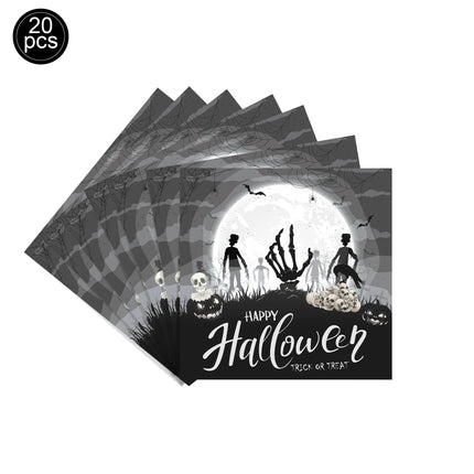 Halloween Theme Disposable Tableware Paper Plates Cups Straws Tablecloth Banner Spiral Cake Topper Happy Halloween Party Decor