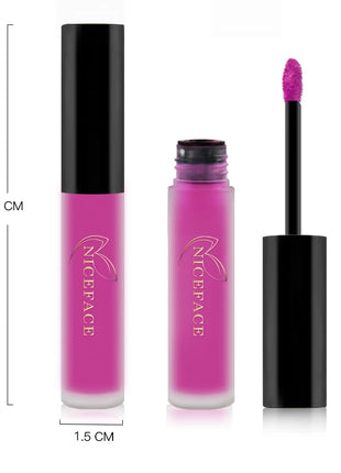 NICEFACE Nude Liquid Lipstick Ultra Matte Velvet Long Lasting Women Beauty Red Nonstick Cup Waterproof Lip Gloss Lips Cosmetics - Riparo82