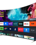 55inch Curved LED Tv Screen Ultra HD 4K Television 55 Inch Smart Tv - Riparo82