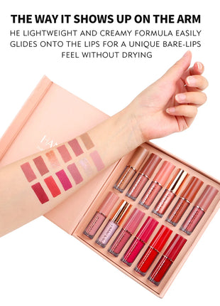 HANDAIYAN 12-Color Velvet Matte Lip Gloss Set - Liquid Lipstick Gift Box Set, Non-Sticky Lip Gloss - Riparo82