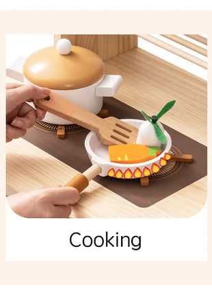 Robotime Robud Cucina in legno per bambini Cucina da gioco con caratteri di gioco Set da cucina per bambini Regalo per ragazze Ragazzi 3+ - riparo82