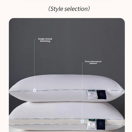 Sleeping Pillows for Bedroom Double Top Bed Stuffed Hotel Five-star Soft Orthopedic Pillow 48*74 Solid Color Extension Cushion