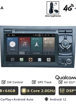 Car Radio Multimedia Wireless Carplay For Audi A4 B6 B7 S4 RS4 2002-2012 CHSTEK Bluetooth Android GPS WIFI 4G Auto Screen Stereo - Riparo82