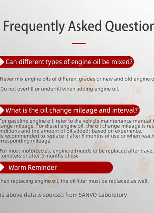 SANVO Olio per moto 4T Olio motore Idrogenato Olio sintetico a quattro tempi 15W-40 Olio SF sintetico all'ingrosso
