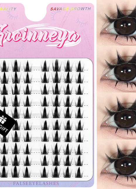 GROINNEYA DIY Lashes Extension Kit Cute Cat Paw False Eyelashes for Enlarged Eyes Korean Actress Natural Make Up - Riparo82