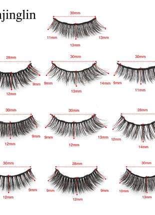 1 Pair Magnetic Eyelashes Wispy 3D Mink Lashes Natural Long Faux Cilios Eyelash Extension Handmade False Eyelashes Makeup Tools