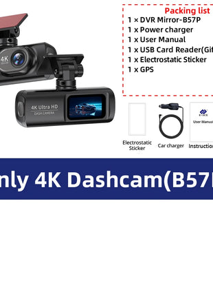 Dash Cam 4K WIFi GPS Front and Rear Night Vision Video Recorder HD 1080P Camera Auto System for car  Bicycles motorcycl summer - Riparo82