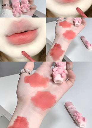 Gegebear Bear Lip Glaze Matte Velvet Lipstick Long-lasting Whitening Lip Cream Lip Mud - Riparo82