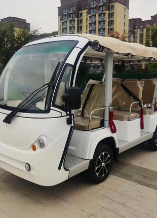 New 18 seater enclosed sightseeing car, electric golf cart for sale, customized solar powered electric sightseeing bus, etc - Riparo82