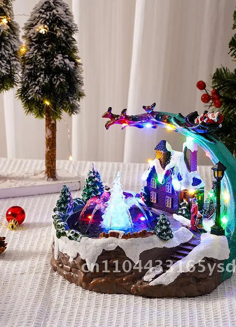 Natale Nuova fontana Casa di neve incandescente Regali di Natale Decorazione della casa di Natale Decorazione