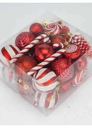 29/36/40 pezzi palla di Natale argento rosso albero di Natale pendenti appesi stampati sfere di Natale in oro a forma speciale 2024 nuovo - riparo82