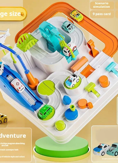 Modello di auto ferroviaria da corsa Giocattoli educativi Pista per bambini Gioco di avventura Cervello Meccanico Interattivo Treno Animali Giocattolo razzo spaziale - riparo82