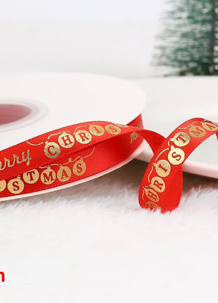 Nastro natalizio stampato da 5 metri Nastro natalizio in poliestere per design fatto a mano Decorazione natalizia Confezione regalo bouquet torta fai da te - riparo82