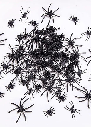 4.5x5cm Artificial Plastic Spiders Mini spider Black Fake Spiders Halloween Prank Props for Halloween DIY Party Decoration - Riparo82