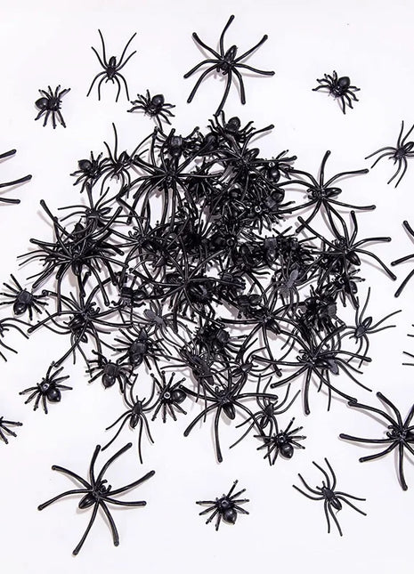 4.5x5cm Artificial Plastic Spiders Mini spider Black Fake Spiders Halloween Prank Props for Halloween DIY Party Decoration - Riparo82