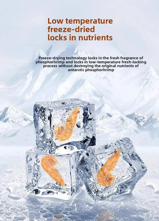 GEN CLIMB Freeze-Dried Antarctic Krill for Turtles & Fish - Premium Food for Arowana, Blood Parrot,Aquatic Turtles-High Protein - Riparo82