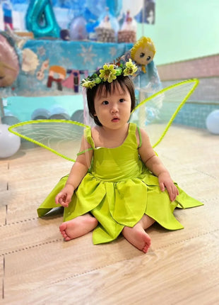 Costume Trilly Campanellino Carnevale 2026 - Abito Fata Verde Bambina