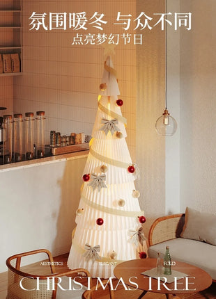 Natale grande ornamento per albero di Natale 2 m di altezza pieghevole in carta bianca decorazione per albero di Natale finestra ornamento luminoso