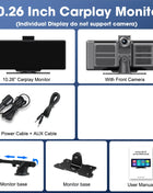10.26'' Dash Cam 4K Car Mirror Video Player Wireless Carplay Android Auto GPS Car Monitor Multimedia Rearview Camera Dashboard - Riparo82