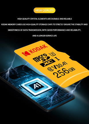 3 pezzi Kodak SD Card 128GB SD/TF Flash Card Mini schede SD con adattatore SD gratuito Scheda di memoria Flash Class10 V30 U3 per fotocamera portatile