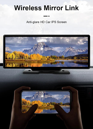 10.26'' Dash Cam 4K Car Mirror Video Player Wireless Carplay Android Auto GPS Car Monitor Multimedia Rearview Camera Dashboard - Riparo82