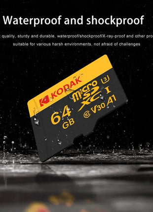 KODAK Scheda di memoria Registratore di guida 32GB 64GB Scheda di memoria Micro SD per telefono cellulare PC Auricolare Altoparlante Telecamera HD Interruttore di gioco