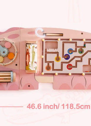 Robotime Robud Tavola in legno occupata Giocattolo per l'apprendimento Montessori Centro attività montato a parete con labirinto di ingranaggi Regali giocattolo in legno - riparo82