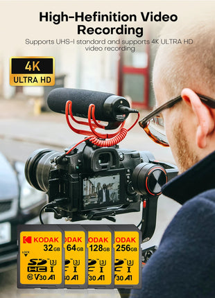 KODAK microsd 256gb Scheda SD Ad Alta velocità C10 U3 32GB 64GB 128GB carte Scheda di Memoria sd USH-1 SDXC Flash chiavetta USB sdcards Per La Macchina Fotografica